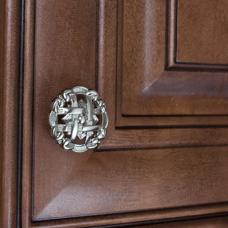 GlideRite 5-Pack 1-3/8 in. Satin Nickel Celtic Medallion Cabinet Knobs - Satin Nickel