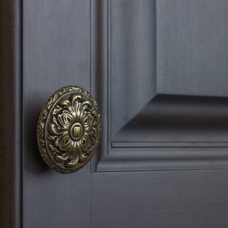 GlideRite 5-Pack 2 in. Antique Ornate Oval Cabinet Knobs