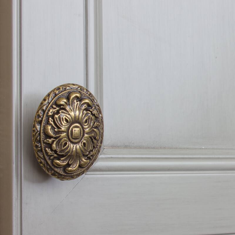 GlideRite 5-Pack 2 in. Antique Ornate Oval Cabinet Knobs