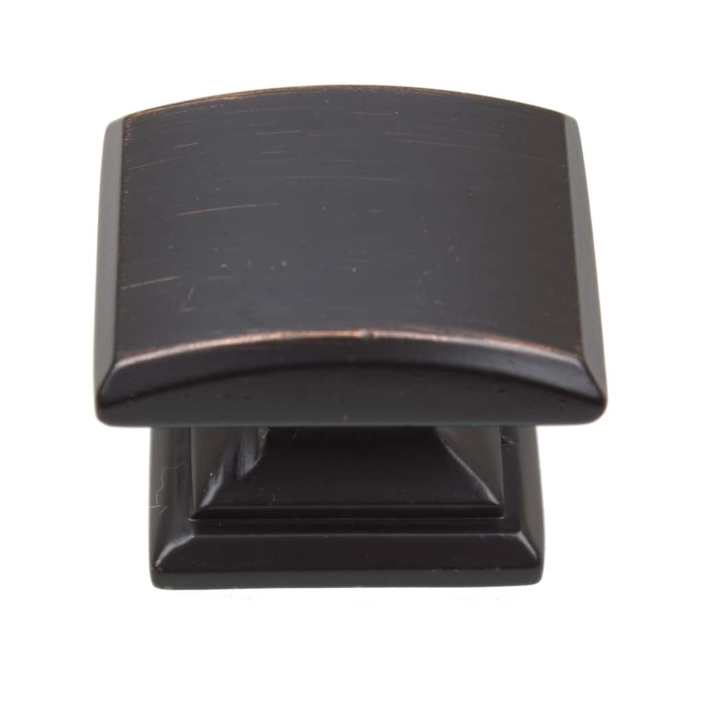 GlideRite 5-Pack 1-1/4 in. Rubbed Bronze Convex Square Cabinet Knobs - Oil Rubbed Bronze