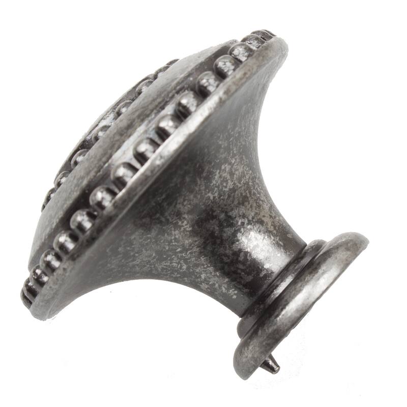 GlideRite 5-Pack 1-3/8 in. Weathered Nickel Round Beaded Cabinet Knobs - Weathered Nickel