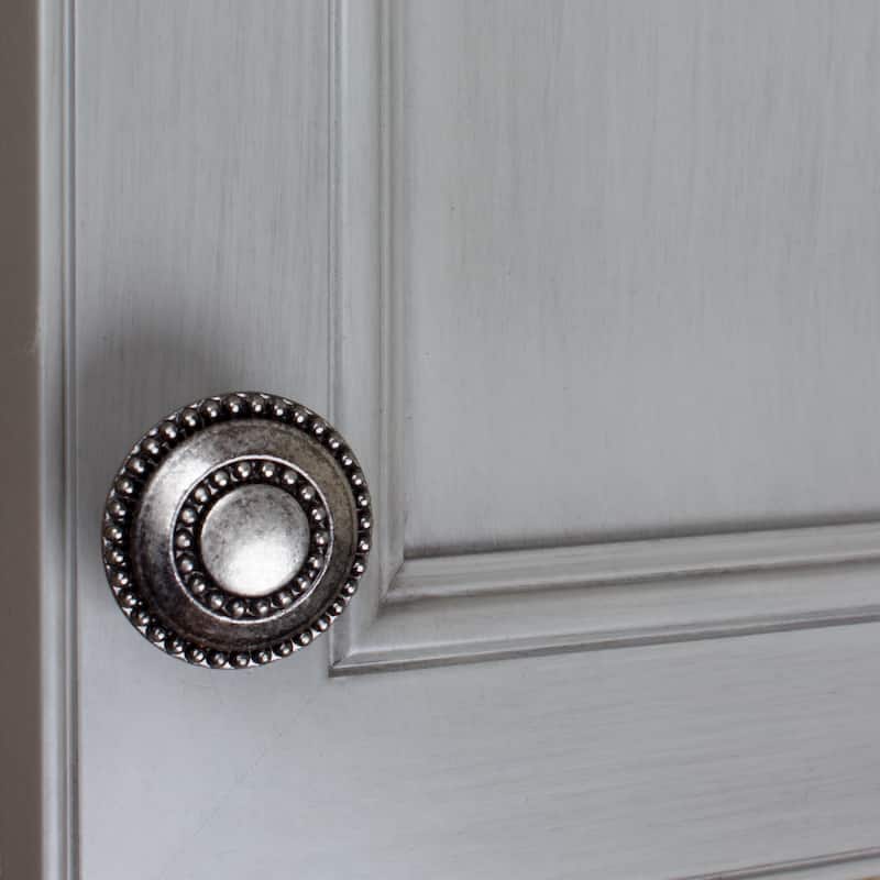 GlideRite 5-Pack 1-3/8 in. Weathered Nickel Round Beaded Cabinet Knobs - Weathered Nickel