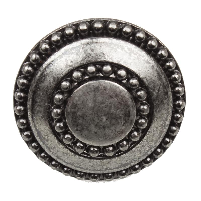 GlideRite 5-Pack 1-3/8 in. Weathered Nickel Round Beaded Cabinet Knobs - Weathered Nickel