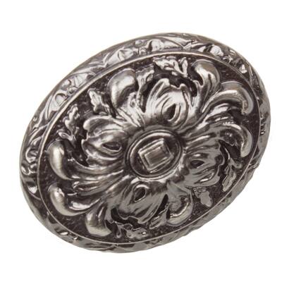 GlideRite 5-Pack 2 in. Brushed Pewter Ornate Oval Cabinet Knobs - Brushed Pewter