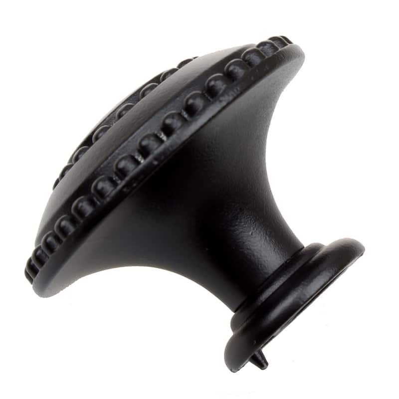 GlideRite 5-Pack 1-3/8 in. Matte Black Round Beaded Ring Cabinet Knobs - Matte Black