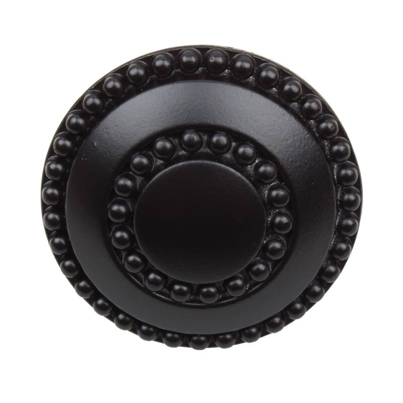 GlideRite 5-Pack 1-3/8 in. Matte Black Round Beaded Ring Cabinet Knobs - Matte Black