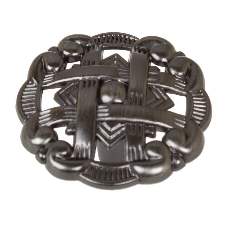 GlideRite 5-Pack 1-3/8" Brushed Pewter Celtic Medallion Cabinet Knobs - Brushed Pewter