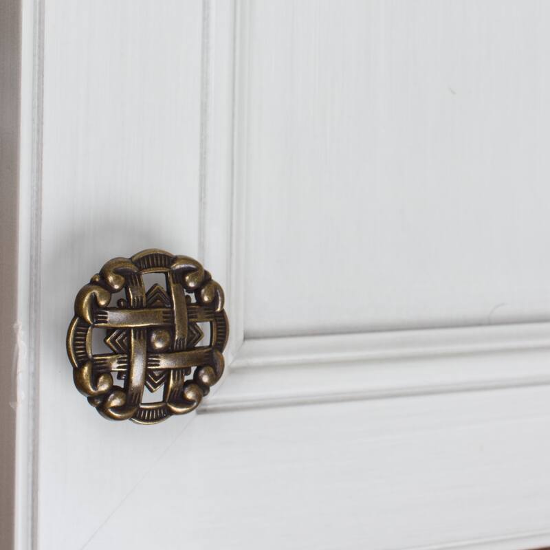 GlideRite 5-Pack 1-3/8 in. Antique Celtic Medallion Cabinet Knobs