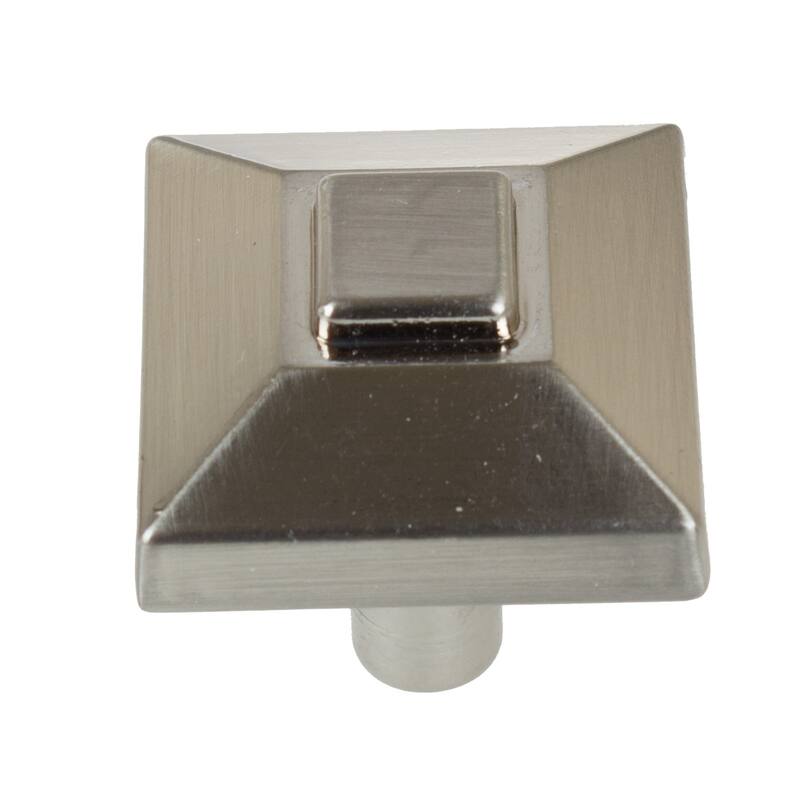 GlideRite 5-Pack 7/8 in. Satin Nickel Square Pyramid Cabinet Knobs - Satin Nickel