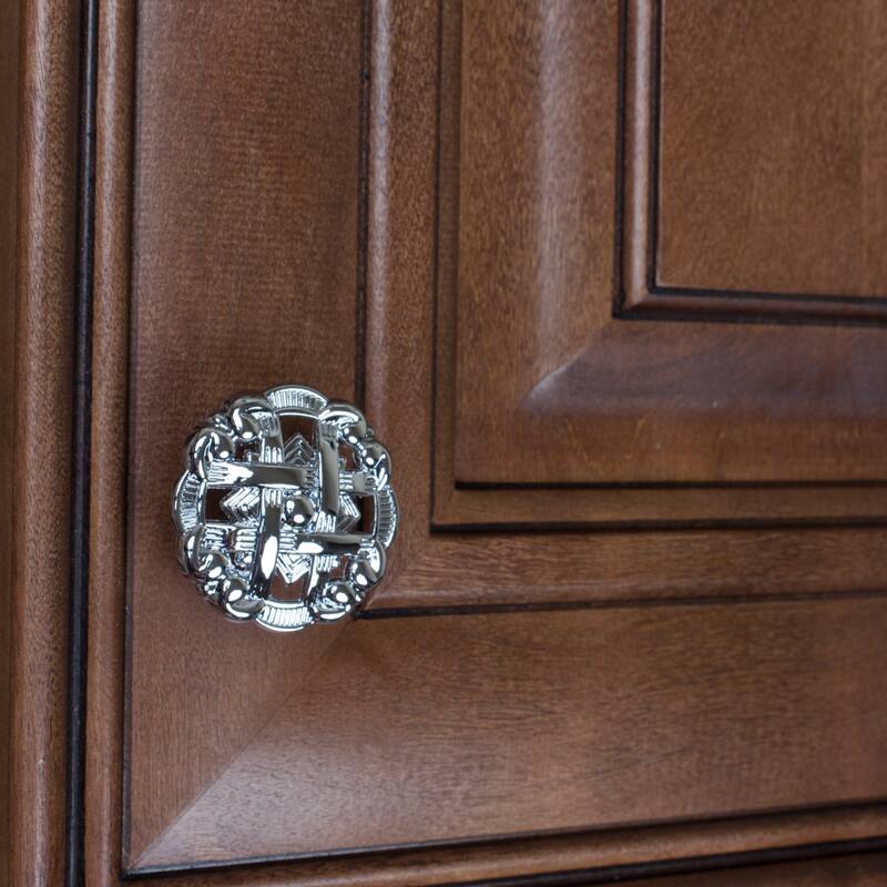 GlideRite 5-Pack 1-3/8" Polished Chrome Celtic Medallion Cabinet Knobs - Polished Chrome
