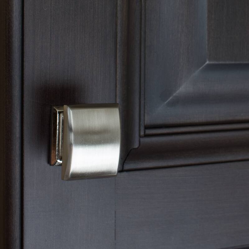 GlideRite 5-Pack 1-1/4 in. Satin Nickel Convex Square Cabinet Knobs - Satin Nickel