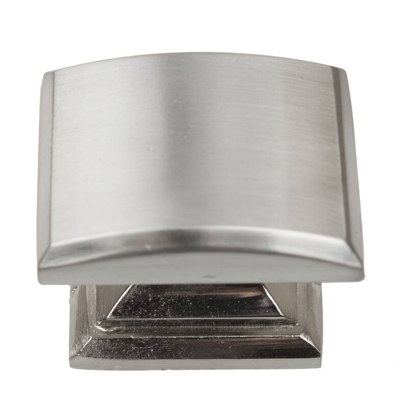 GlideRite 5-Pack 1-1/4 in. Satin Nickel Convex Square Cabinet Knobs - Satin Nickel
