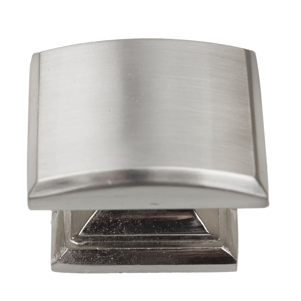 GlideRite 5-Pack 1-1/4 in. Satin Nickel Convex Square Cabinet Knobs - Satin Nickel