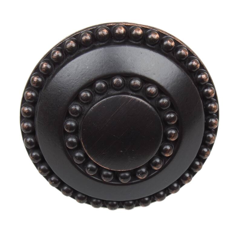 GlideRite 5-Pack 1-3/8 in. Rubbed Bronze Round Bead Ring Cabinet Knobs - Oil Rubbed Bronze