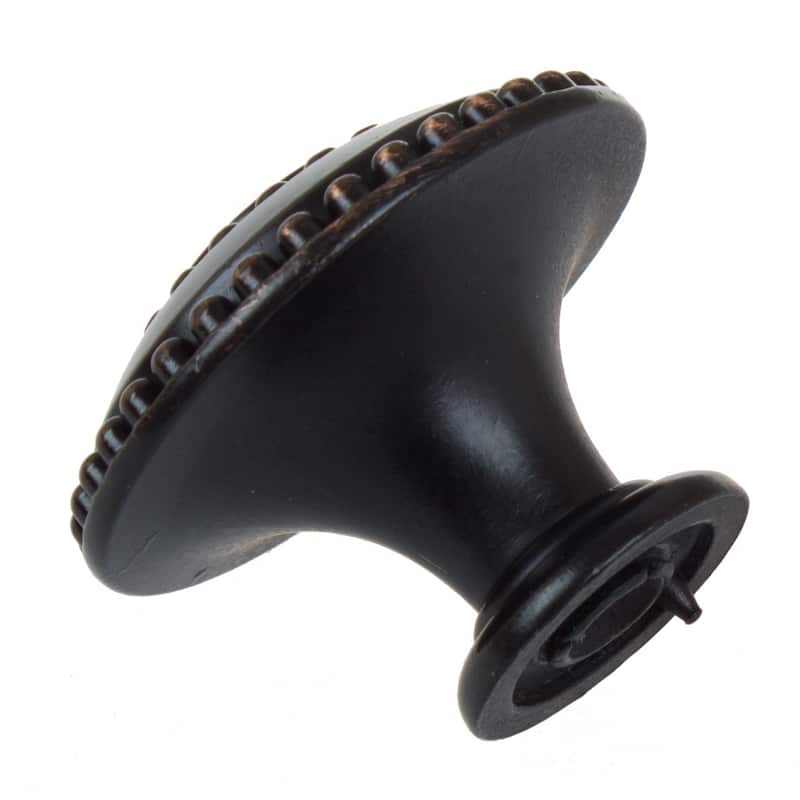 GlideRite 5-Pack 1-3/8 in. Rubbed Bronze Round Bead Ring Cabinet Knobs - Oil Rubbed Bronze