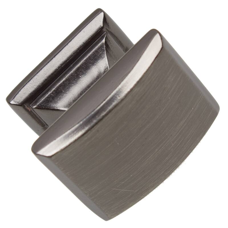 GlideRite 5-Pack 1-1/4 in. Brushed Pewter Convex Square Cabinet Knobs - Brushed Pewter