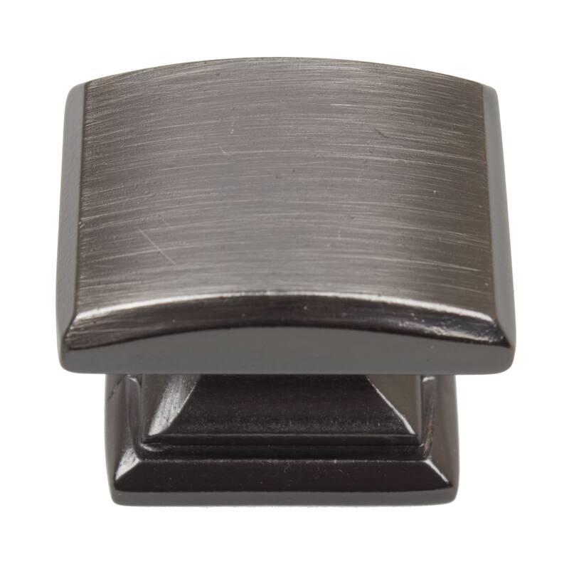 GlideRite 5-Pack 1-1/4 in. Brushed Pewter Convex Square Cabinet Knobs - Brushed Pewter