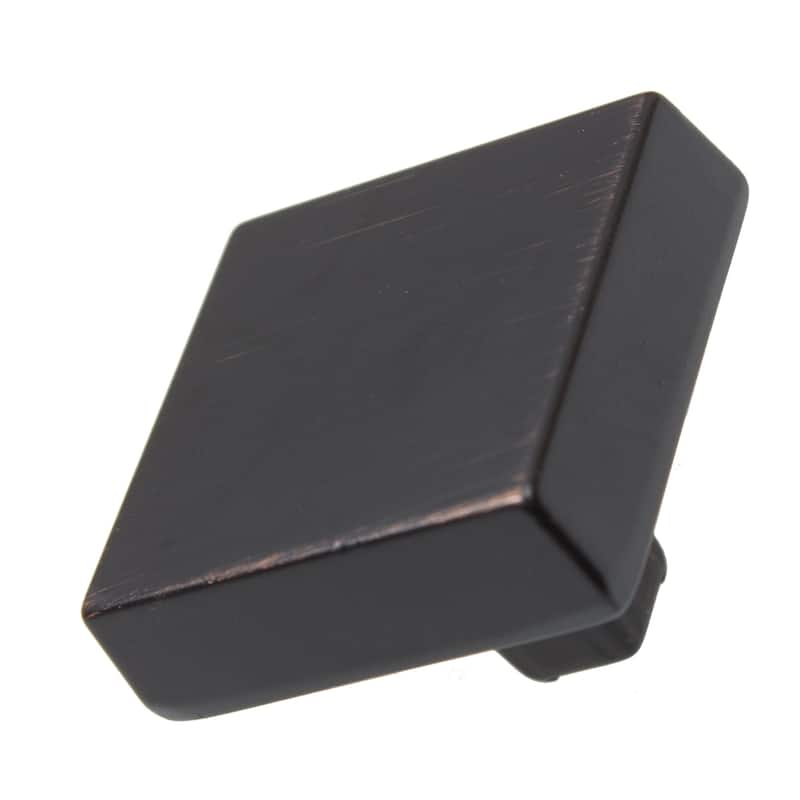 GlideRite 5-Pack 1-1/8 in. Rubbed Bronze Modern Square Cabinet Knobs - Oil Rubbed Bronze