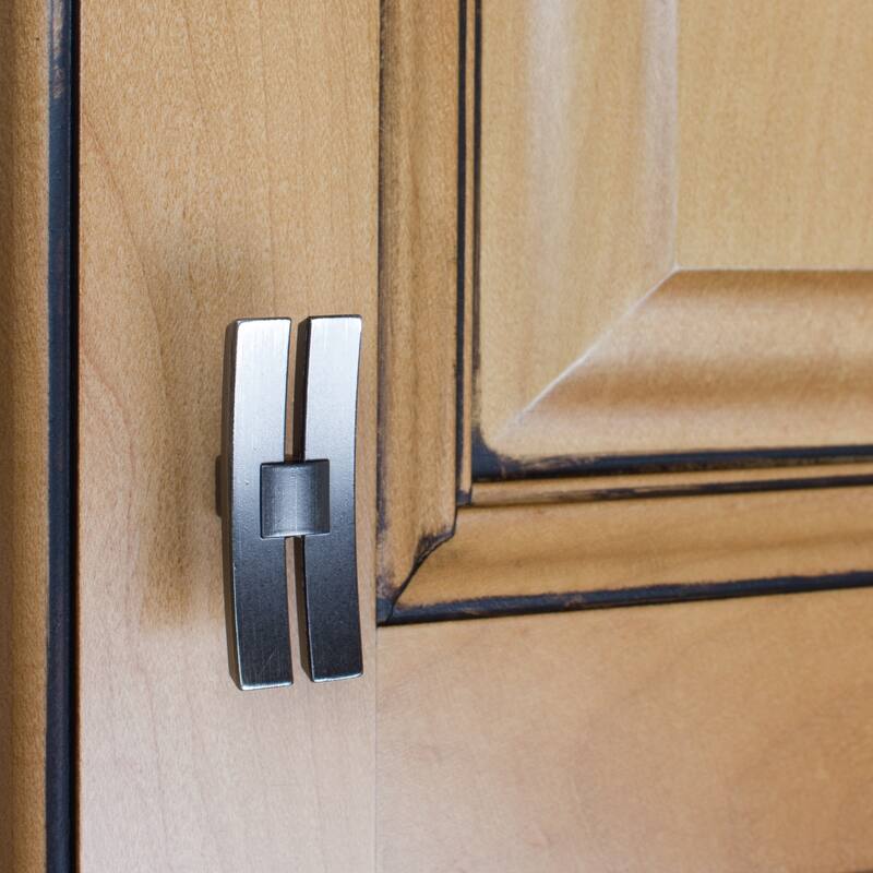 GlideRite 5-Pack 1-7/8 in. Brushed Pewter Dual Bar Cabinet Knobs - Brushed Pewter