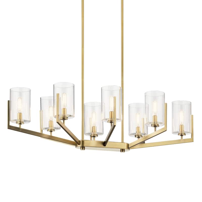 Kichler Lighting Nye 8-Light Oval Chandelier Brushed Natural Brass