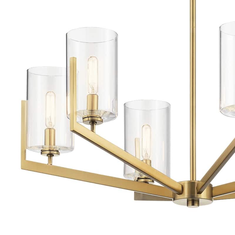 Kichler Lighting Nye 6-Light Chandelier Glass Brushed Natural Brass