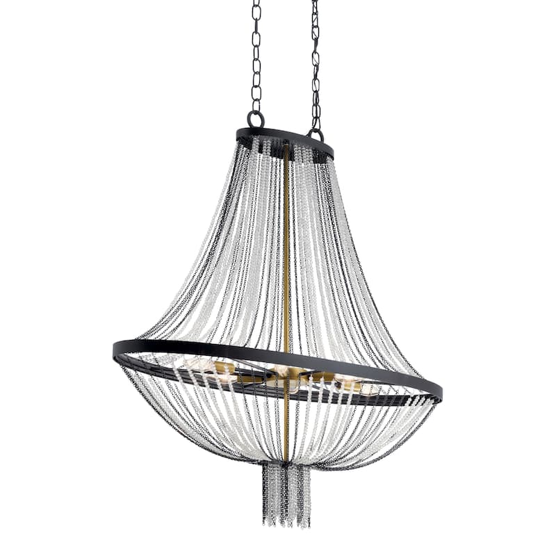 Kichler Lighting Alexia 5-Light Foyer Chandelier Beads Textured Black