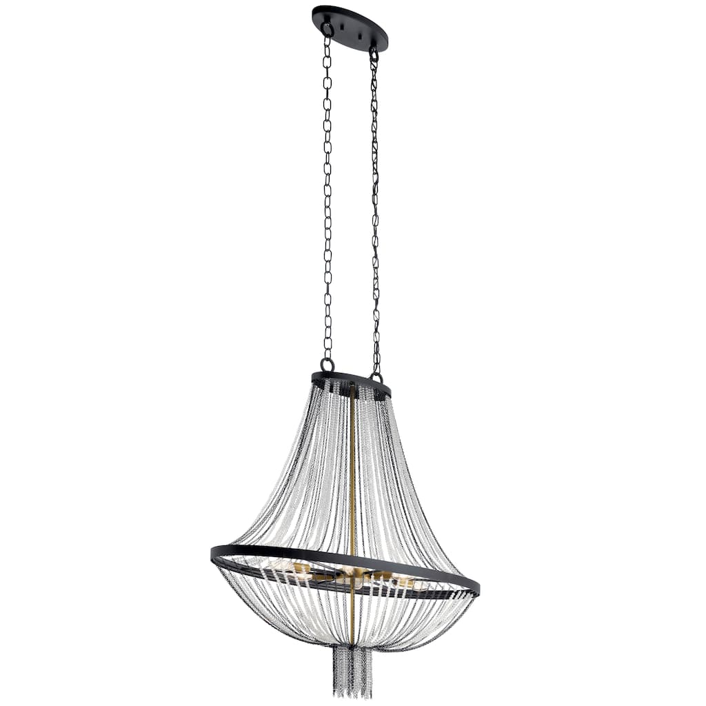Kichler Lighting Alexia 5-Light Foyer Chandelier Beads Textured Black
