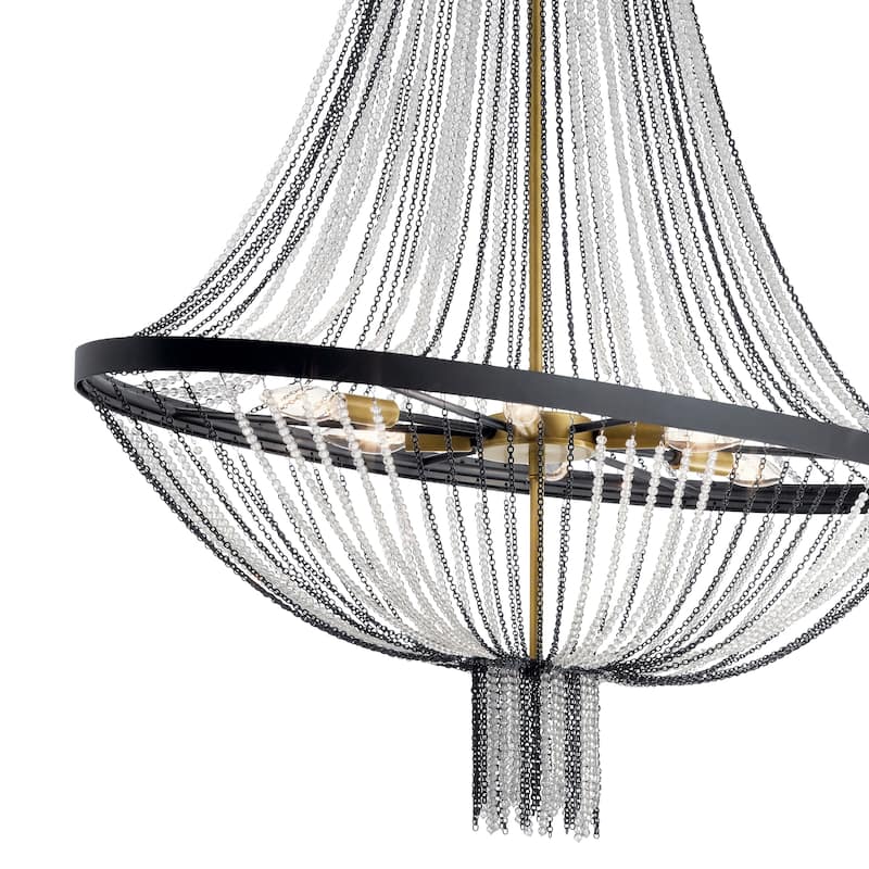 Kichler Lighting Alexia 5-Light Foyer Chandelier Beads Textured Black