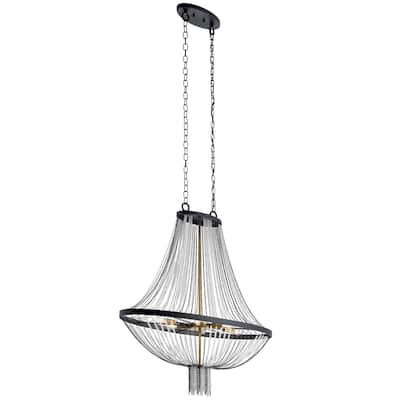 Kichler Lighting Alexia 5-Light Foyer Chandelier Beads Textured Black