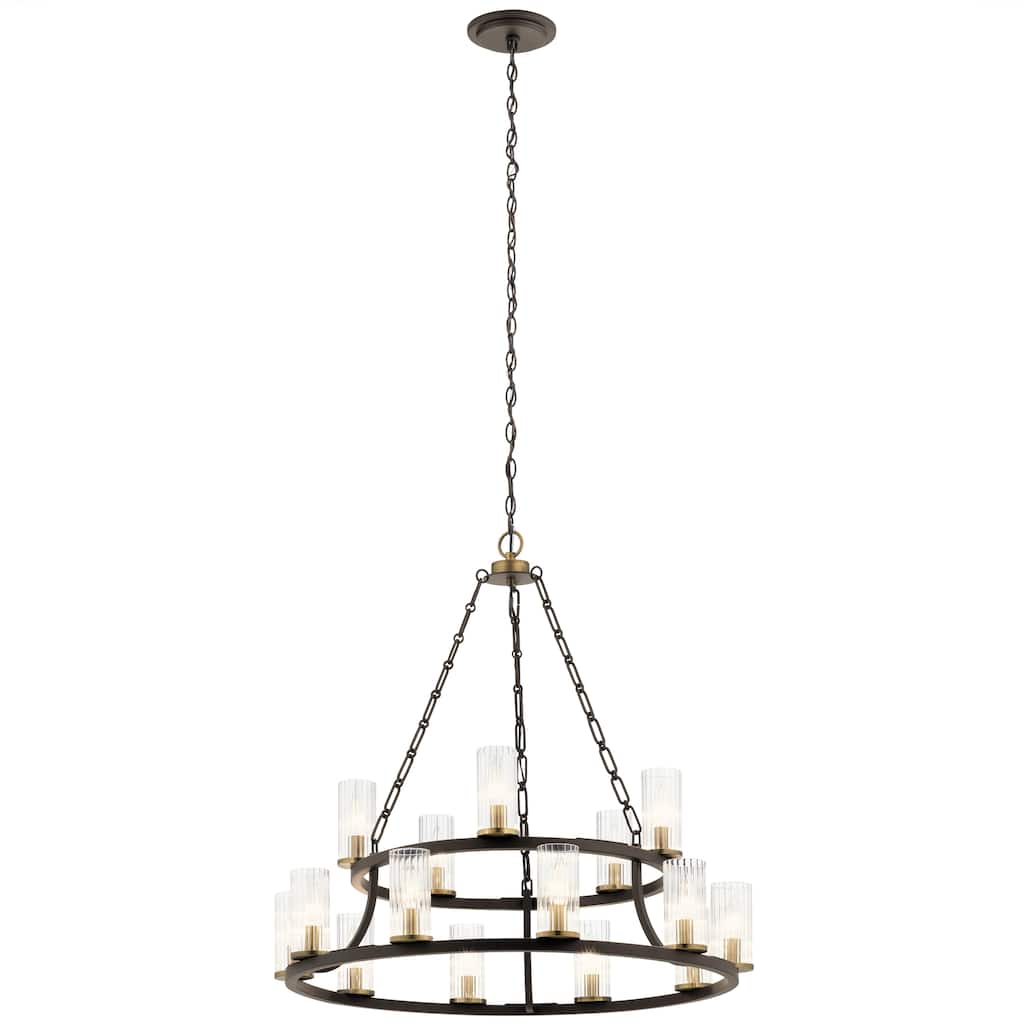 Kichler Lighting Mathias 15-Light 2 Tier Chandelier Olde Bronze