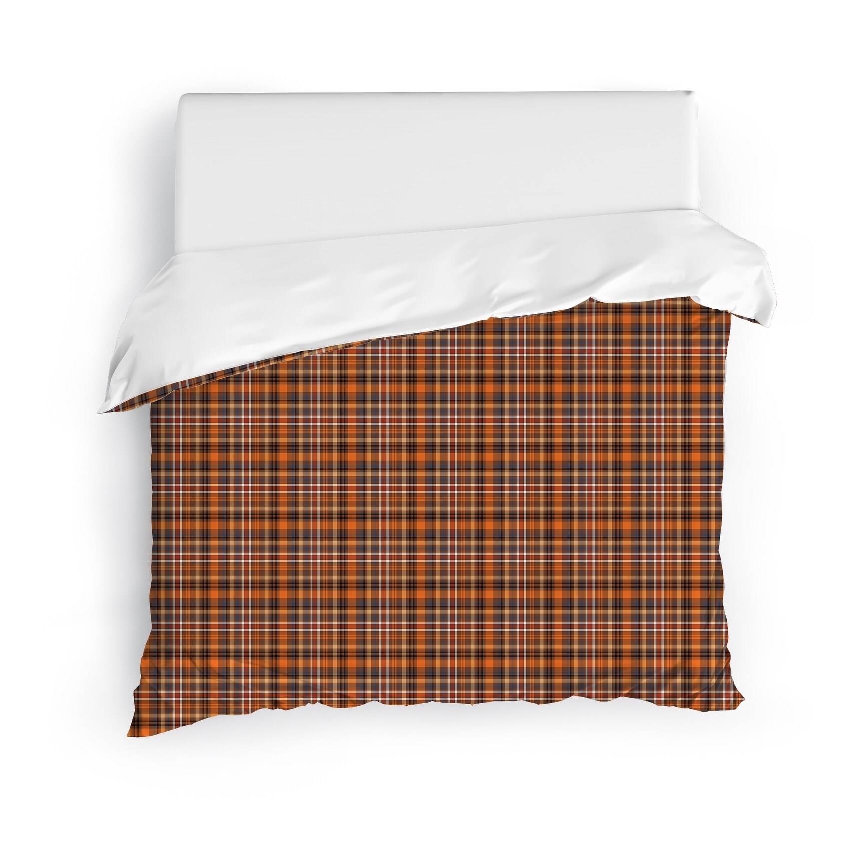 Shop Orange And Red Plaid Duvet Cover By Kavka Designs Free