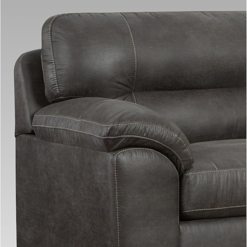 Roundhill Furniture Tirana Sequoia Ash Contemporary Pillow-top Sectional with Ottoman