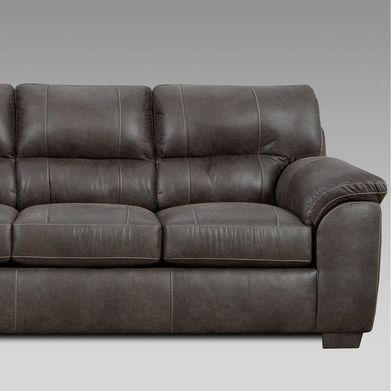 Roundhill Furniture Tirana Sequoia Ash Contemporary Pillow-top Sectional with Ottoman