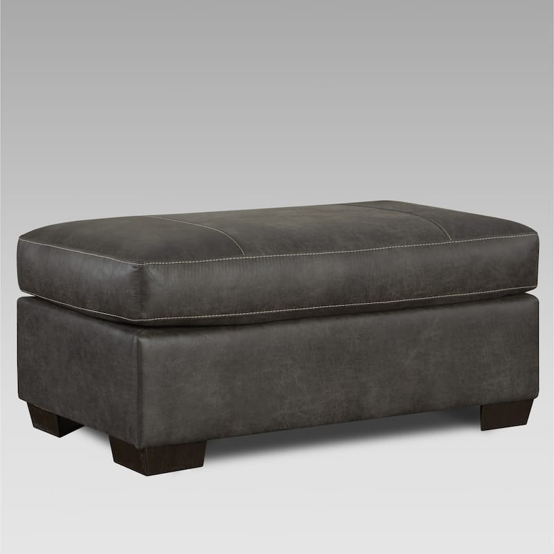 Roundhill Furniture Tirana Sequoia Ash Contemporary Pillow-top Sectional with Ottoman