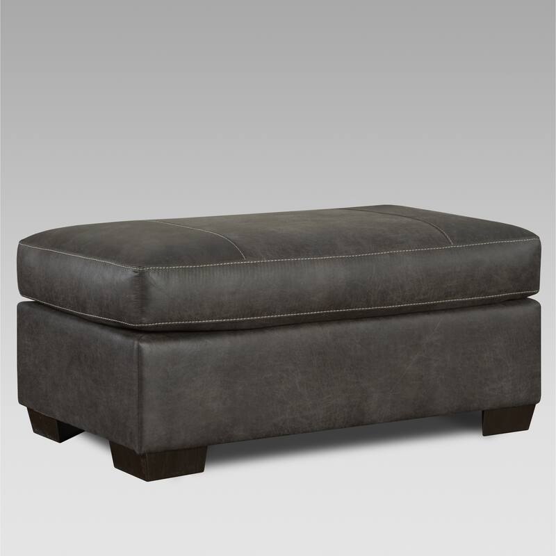 Roundhill Furniture Tirana Contemporary Fabric Pillow-top Arm Chair with Ottoman in Sequoia Ash