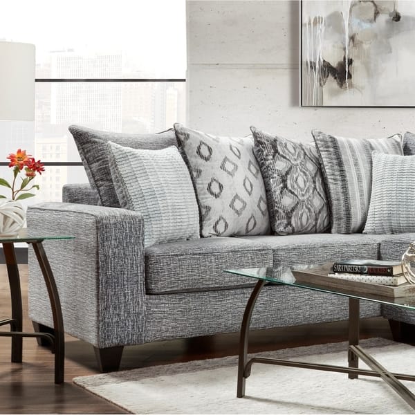 Roundhill Furniture Elva Contemporary Fabric Pillow Back Sectional Sofa