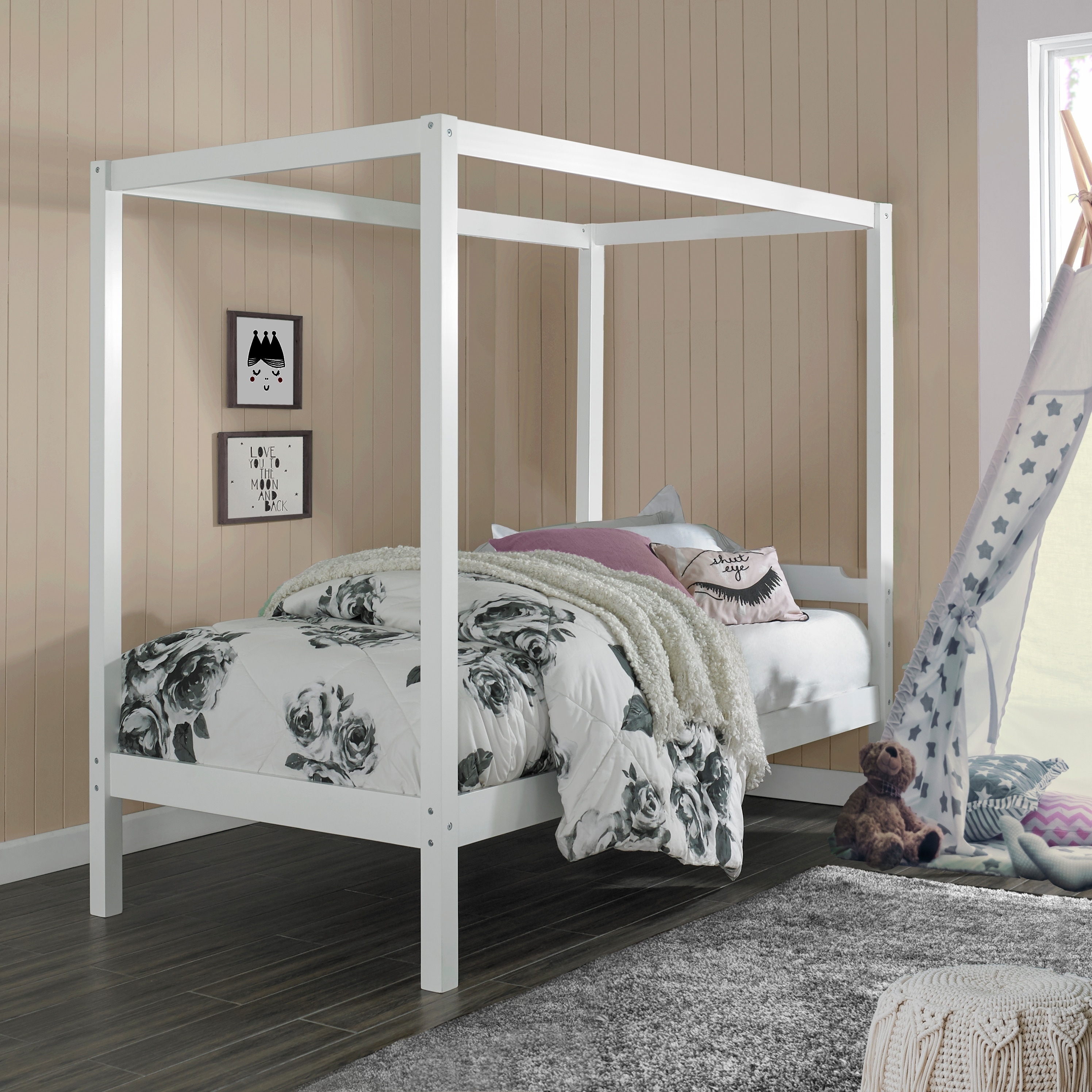 twin bed canopy frame only