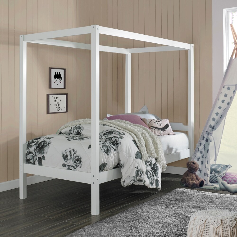 kids twin canopy bed