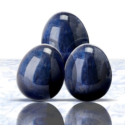 Dolomite Marbled Egg 4.5"T Set of 3