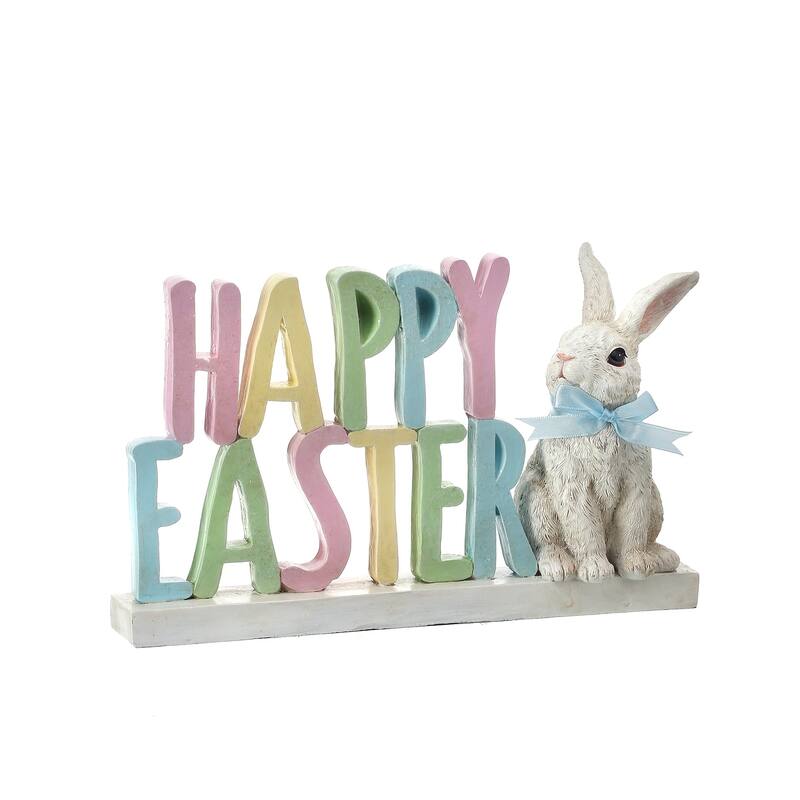 Resin "Happy Easter" W Bunny 10.5"