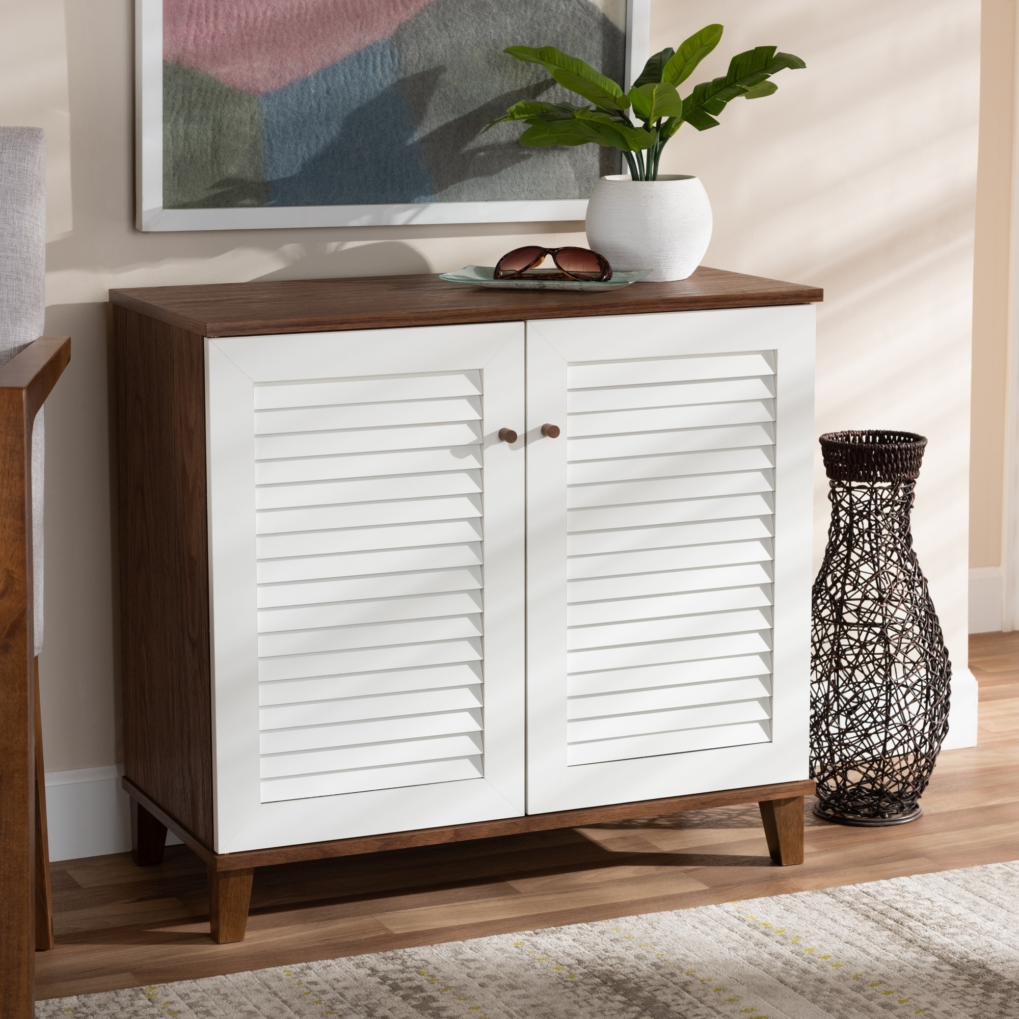 Shop Coolidge Modern And Contemporary 4 Shelf Shoe Storage Cabinet