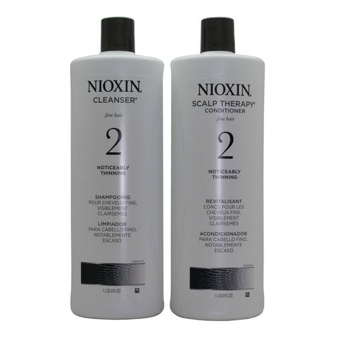 Nioxin System 2 Cleanser + Scalp Therapy, Fine Hair 1Liter/33.8oz DUO