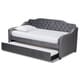 preview thumbnail 4 of 14, Freda Traditional and Transitional Upholstered Daybed with Trundle