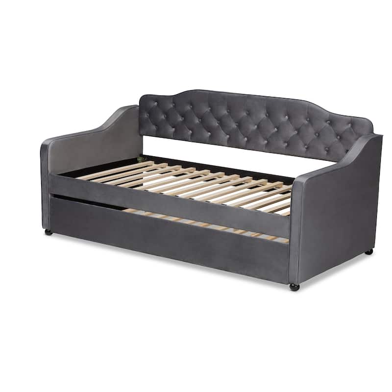 Freda Traditional and Transitional Upholstered Daybed with Trundle