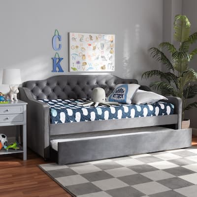 Freda Traditional and Transitional Upholstered Daybed with Trundle