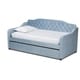preview thumbnail 10 of 14, Freda Traditional and Transitional Upholstered Daybed with Trundle Blue