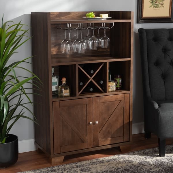 Shop Carrie Transitional Farmhouse Wine Storage Cabinet On Sale