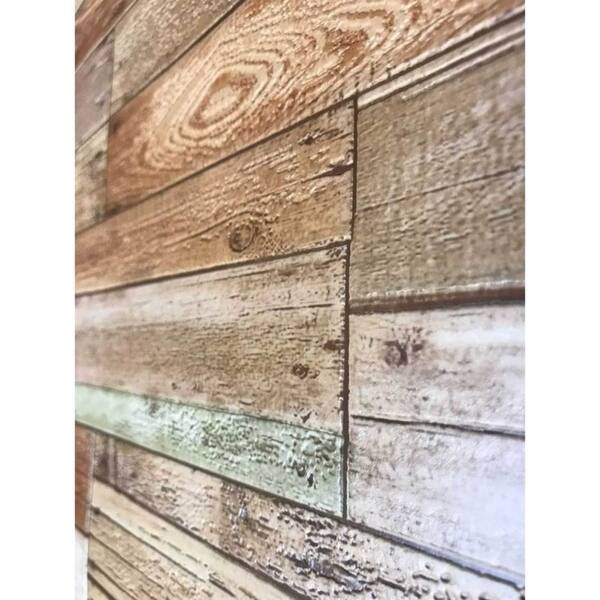 Shop Wallpaper Textured Brown Green Barns Vintage Distressed Wood