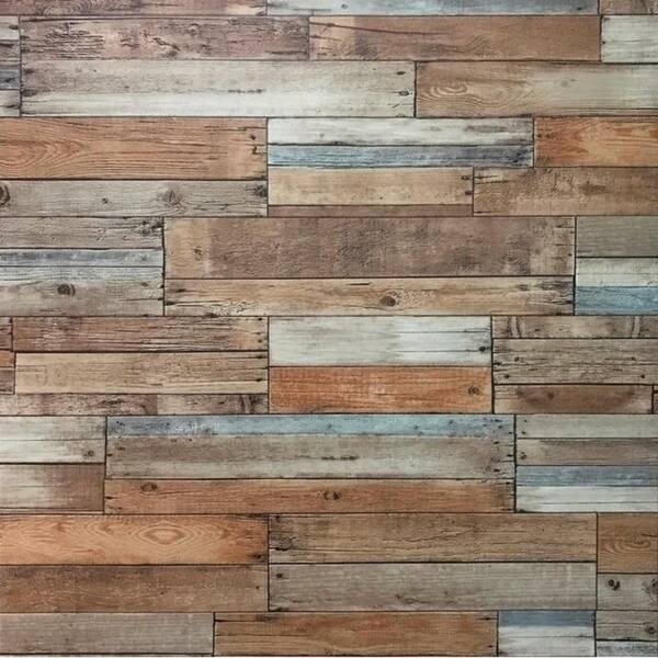 Shop Textured Wallpaper Brown Gray Faux Vintage Rustic Barn