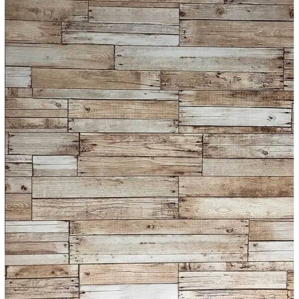 Shop Wallpaper Textured Rustic Brown Vintage Faux Barn Distressed